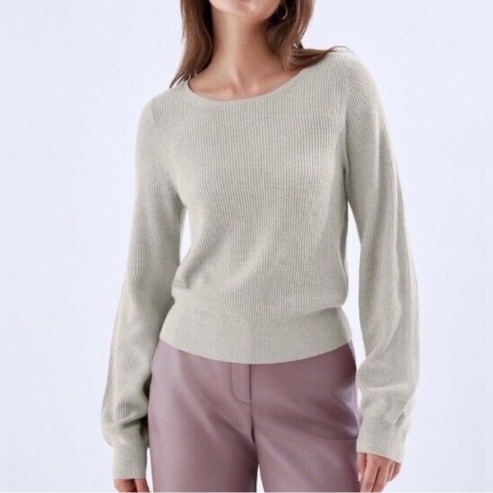 Babaton Column Sweater, wool + linen blend in Heather Chrome